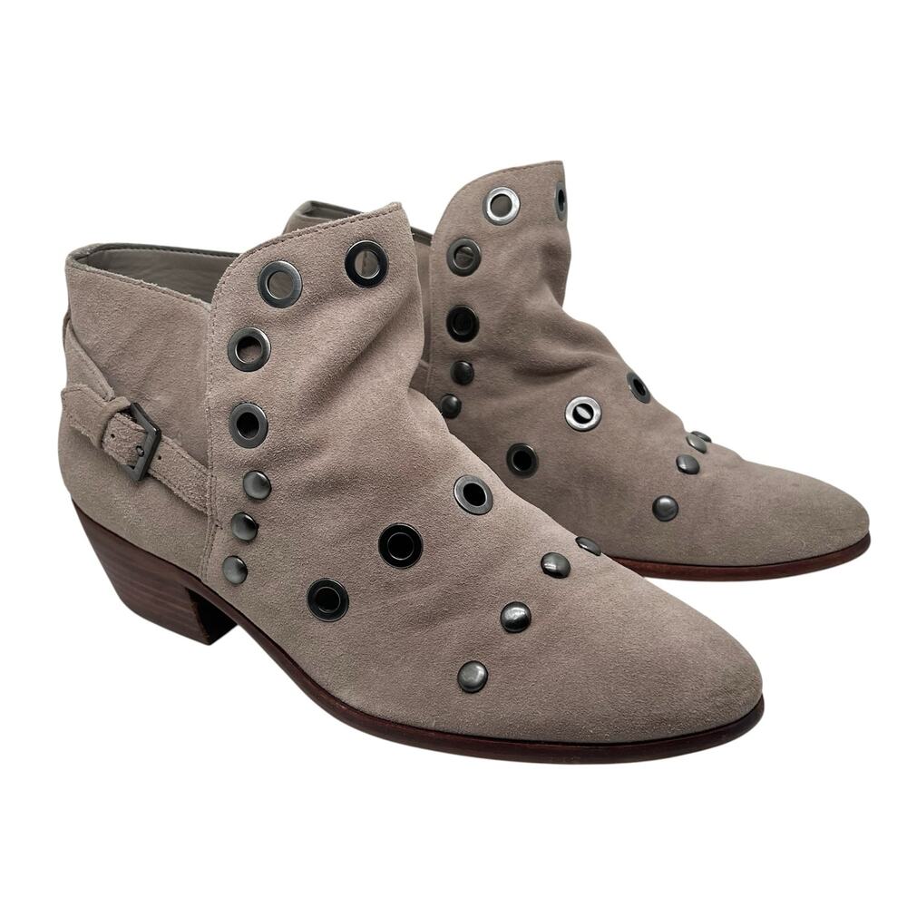 Sam Edelman Pedra Suede Pull-On Ankle Booties in Putty Taupe Size 10